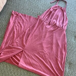 Lulu's Coral Halter Dress